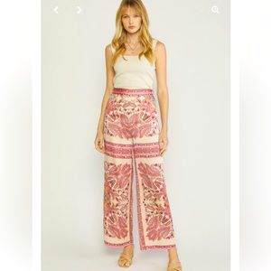 Vici Pink and Cream Patterned Pants